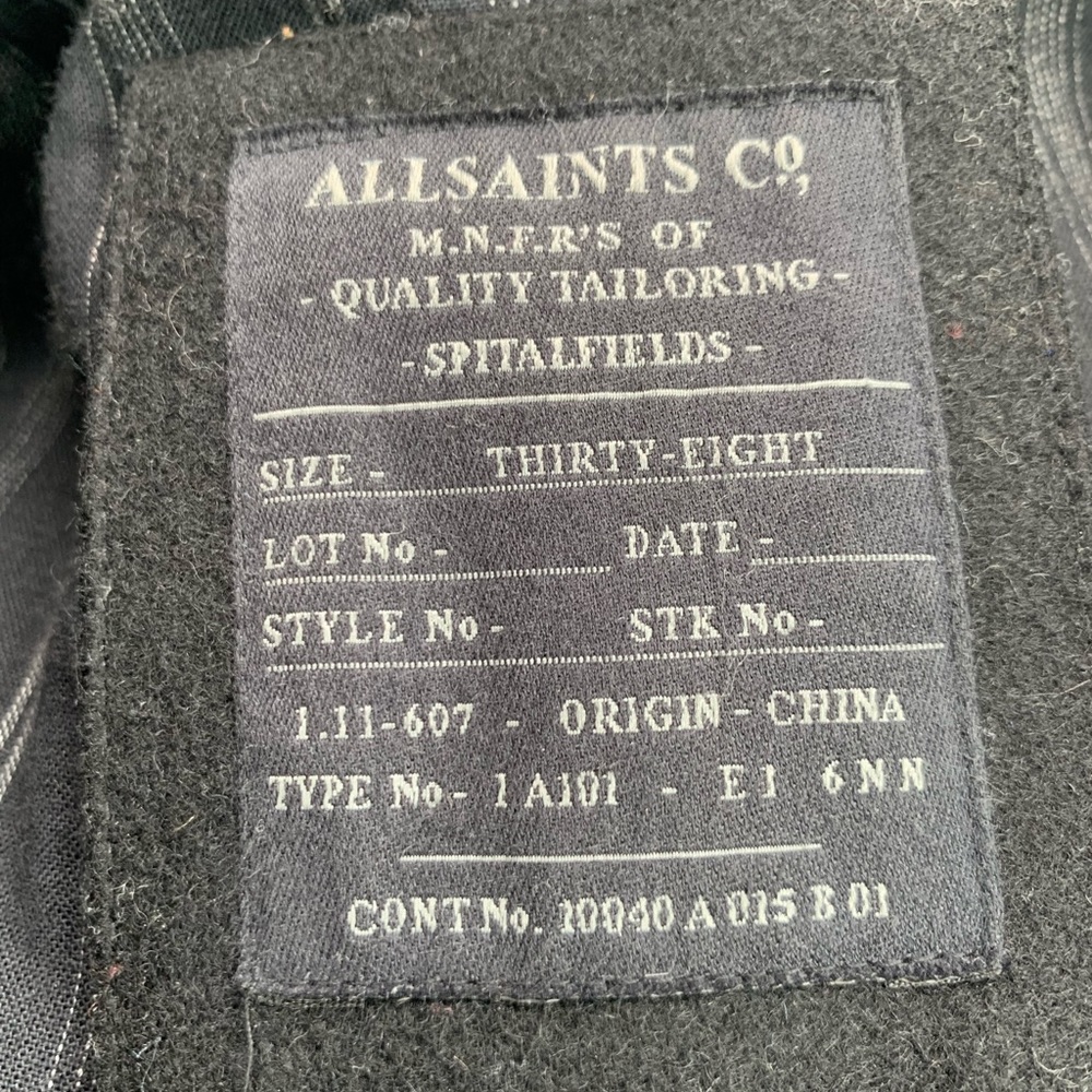 ALLSAINTS Cohen Men’s Mid Length Wool Pea Coat - Picture 4 of 4